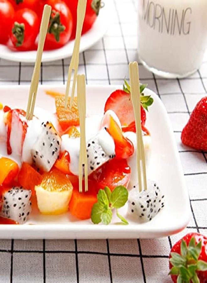 V4L Bamboo Appetizer Forks, 3.5" Disposable Bamboo Fork for Charcuterie, Mini Forks for Appetizers, Cocktail Forks for Weddings, Small Appetizer Picks Pack of 100 - Image 5